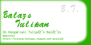 balazs tulipan business card